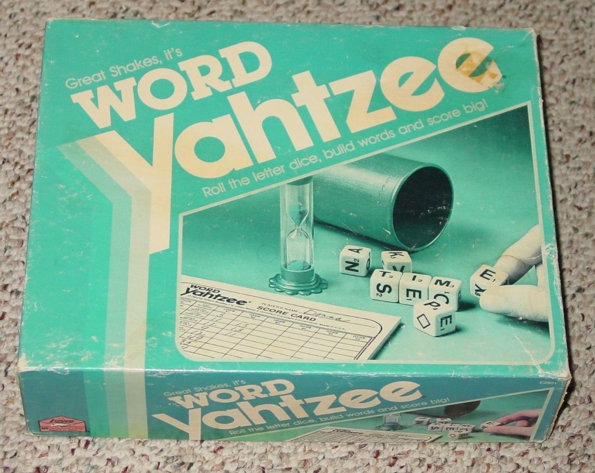 YAHTZEE WORD YAHTZEE LETTER DICE GAME ES LOWE 1982 COMPLETE EXCELLENT ...
