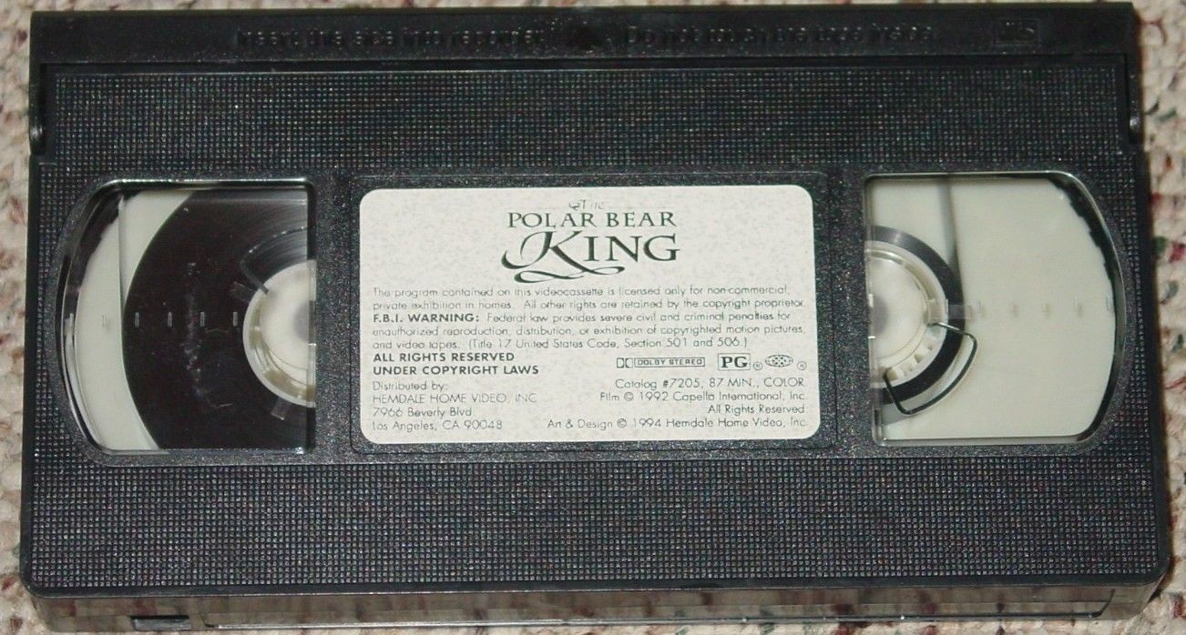 VHS POLAR BEAR KING VIDEO TAPE MOVIE 1994 HEMDALE HOME VIDEO EXCELLENT ...