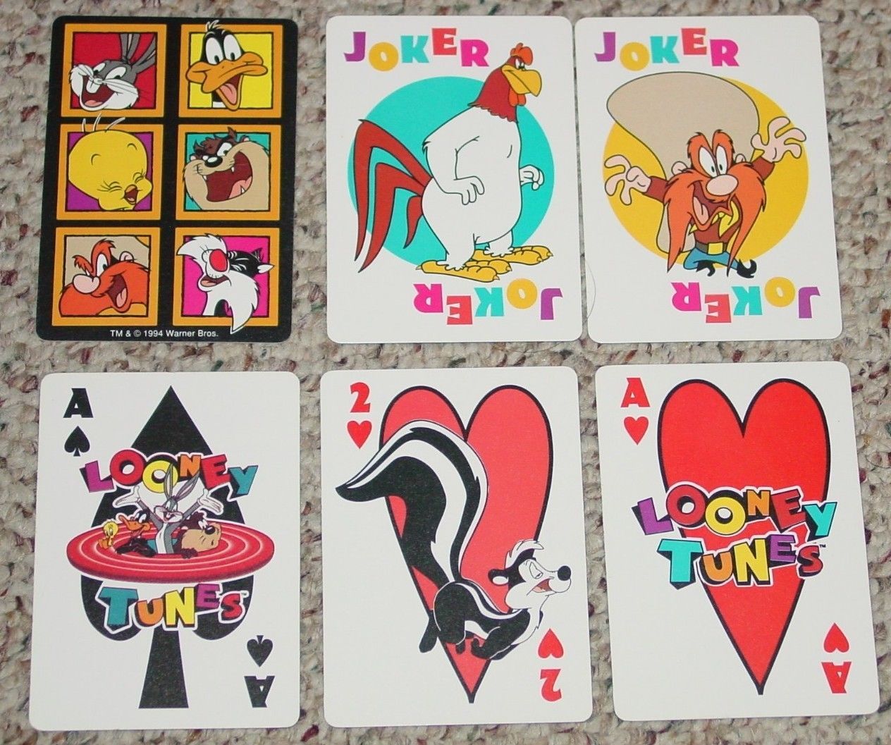 CARDS LOONEY TUNES PLAYING CARD 1993 COMPLETE MADE IN US #225R UNPLAYED ...