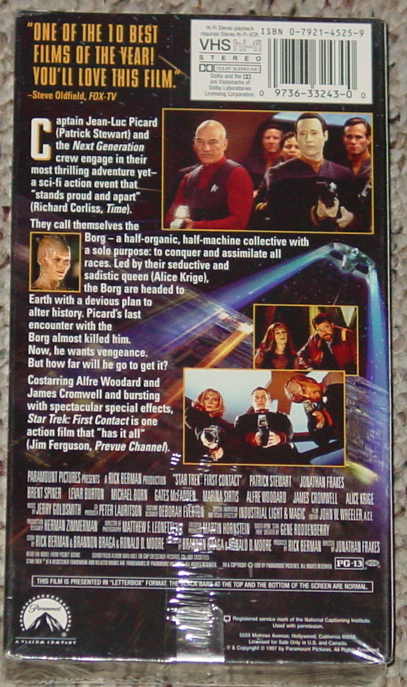 VHS STAR TREK FIRST CONTACT WIDESCREEN VIDEO 1997 PARAMOUNT NEW FACTORY