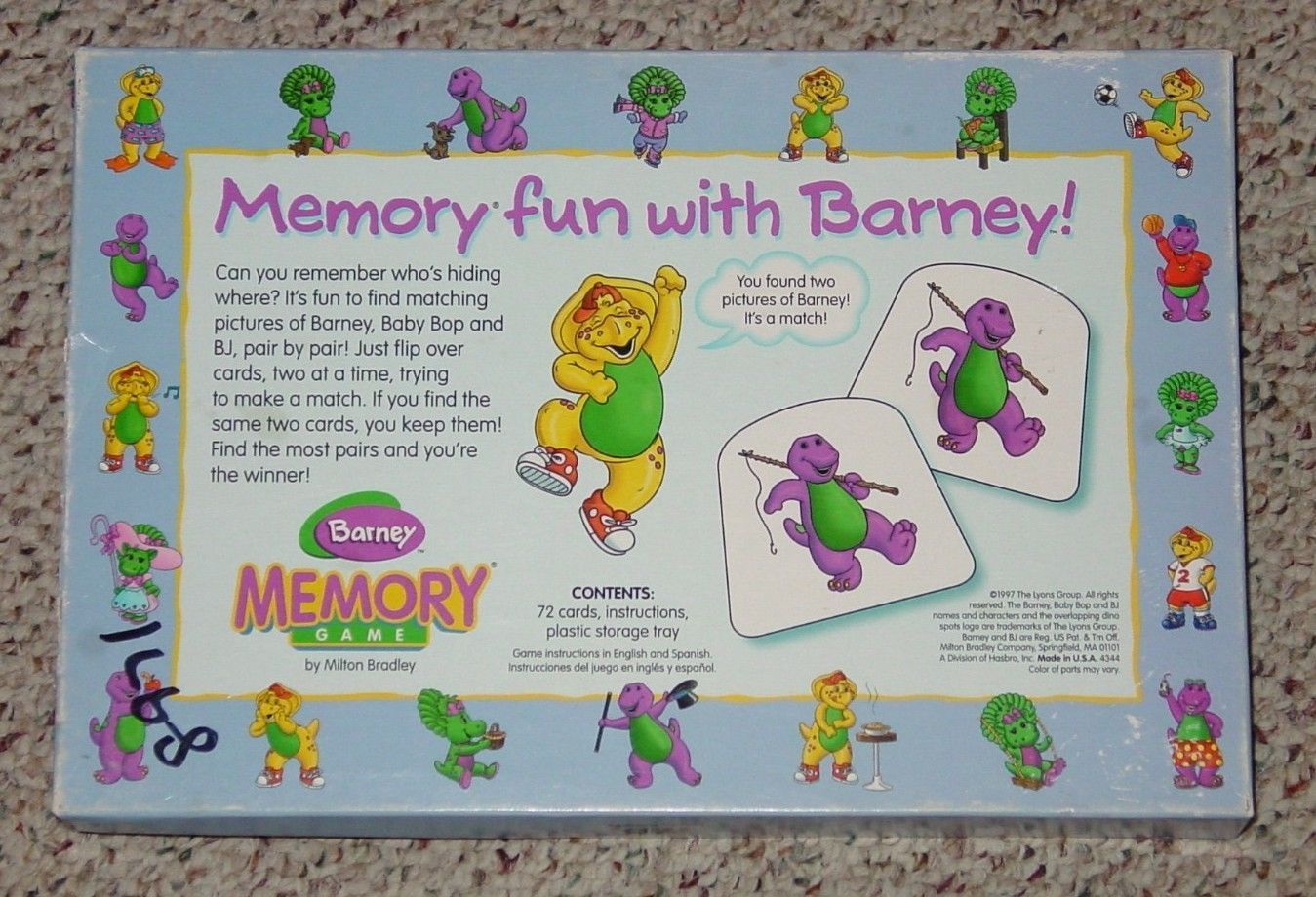 Memory Game Barney First Memory Matching And Similar Items