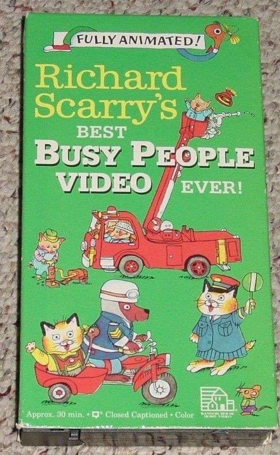 VHS RICHARD SCARRY BEST BUSY PEOPLE VIDEO TAPE EVER 1993 RANDOM HOUSE ...