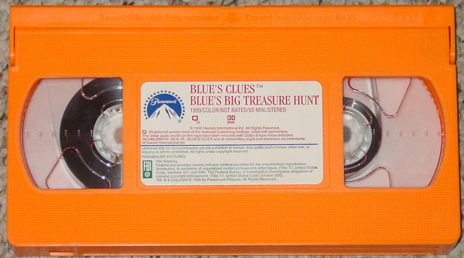 Blues Clues Vhs Tape Blue S Big Treasure Hunt Orange Nick Jr Videoband ...