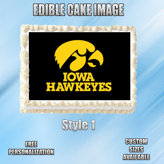Iowa Hawkeyes Edible Image Topper Cupcake Frosting 1/4 Sheet 8.5 x 11