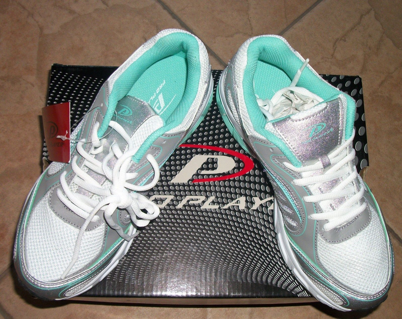 womens tennis shoes proplayer nib size 8.5 lime green silver white