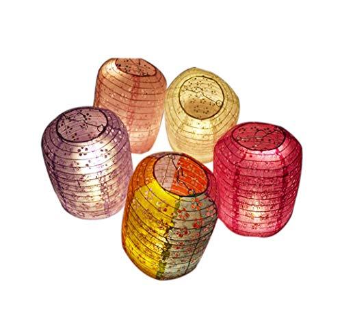 [Random Color] Set of 5 Chinese/Japanese Style Hanging Lantern Decorative Hollow