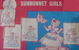 Sunbonnet Girls Kitchen Towels embroidery pattern Su183   - $5.00
