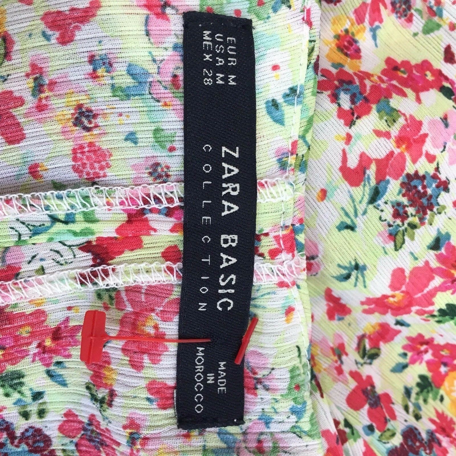 Zara Basic Collection Asymmetric Light Floral Spaghetti Strap Dress