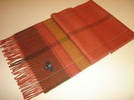Chekked orange scarf,shawl Babyalpaca wool,wraps - $62.40