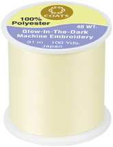 Coats Glow-In-The-Dark Machine Embroidery Thread 100yd-Yellow - $8.57