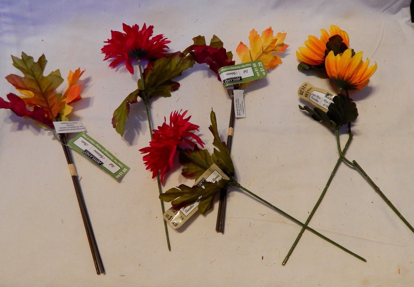 Ashland Fall Bushes Decor Picks Stems Fillers Flowers 4ea 10" x 7