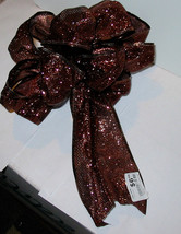 Halloween Bow From Michaels 12&quot; x 9&quot; Wired Bendable Decor Brown Glitter 36O - $5.91