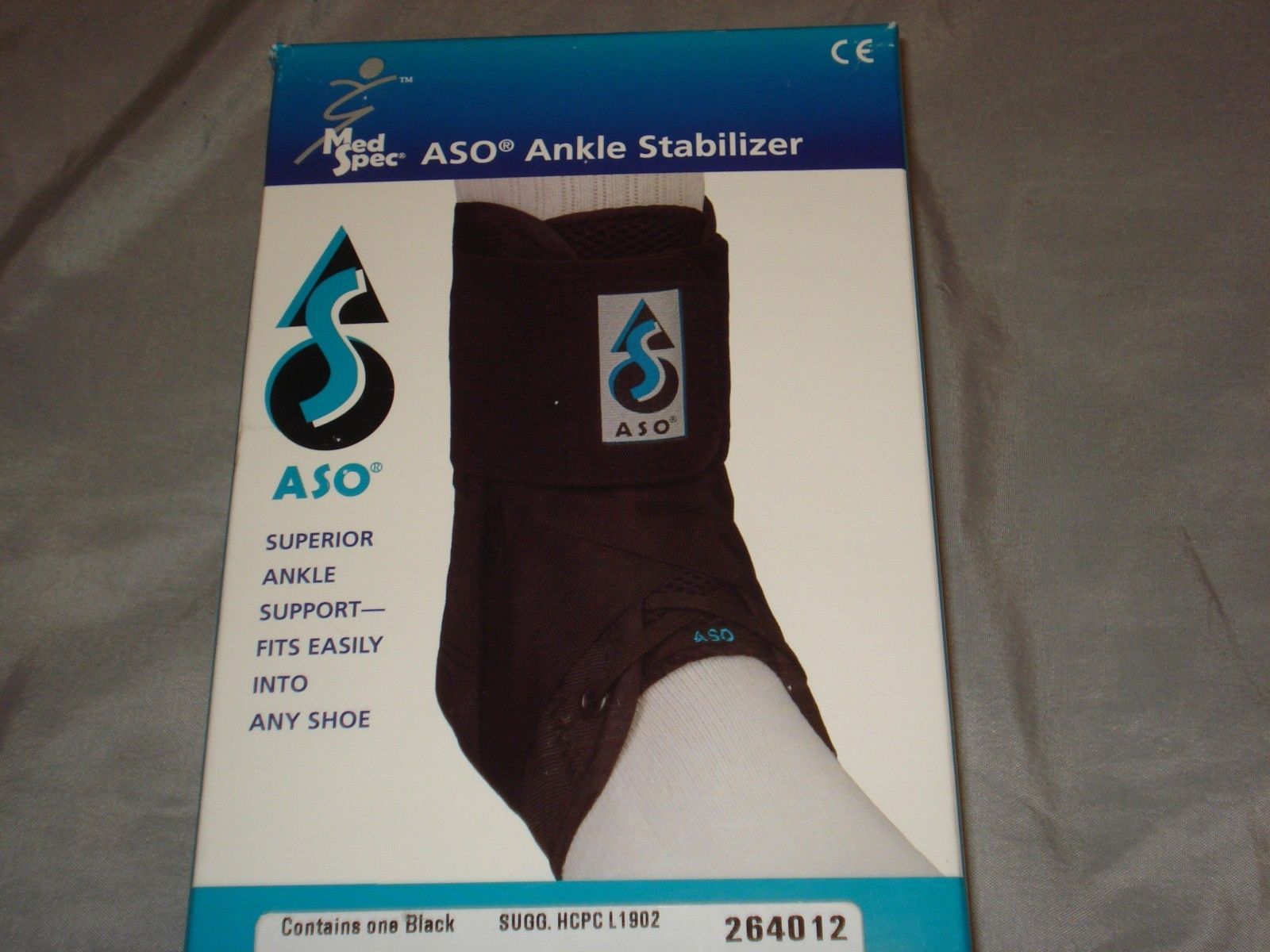 ASO Ankle Brace Support Stabilizer (Small, Black) Orthotics, Braces