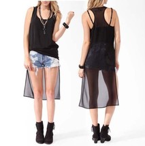 Forever21 High Low Racerback Sheer Tank Top Punk Goth Club Street wear Party emo - $91.00