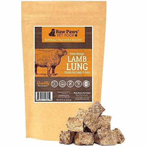 Raw Paws Natural Dehydrated Lamb Lung Dog Treats Bite Size Reward, 8oz