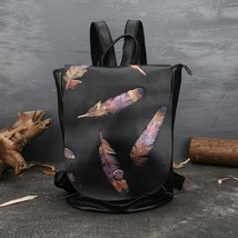 New Retro Embossed First Layer Cow Leather Backpack Leisure Large Capacity Women - $128.22