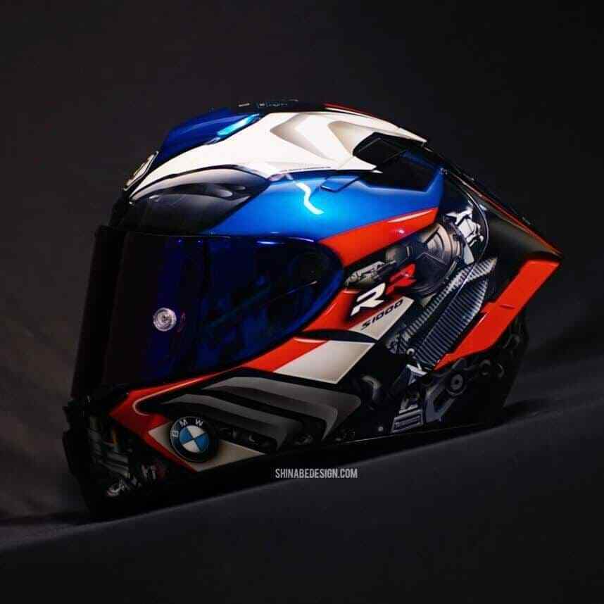 NEW SHOEI BMW Valentino Rossi Full Face Helmet S1000RR Racing Motorbike ...
