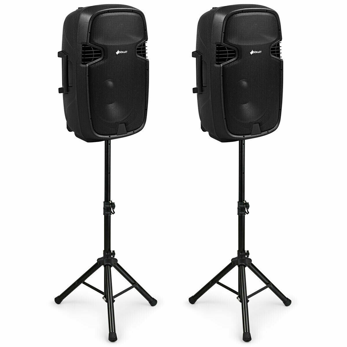 3000 W Dual 15" Powered Speakers with Bluetooth Home Speakers