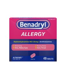Benadryl Ultratabs Antihistamine Allergy Medicine Tablets, 48 ct.. - $17.81