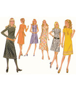 McCall's 2717 Vintage 1971 Retro Slim or A-Line Shift Dress Pattern -  Misses Si - $11.00
