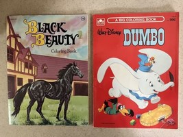 Set Of 2: 1970s Coloring Books: Black Beauty & Walt Disney Dumbo - $14.80