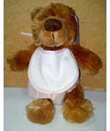 Personalized Custom Embroidered Brown Bear wearing bib &amp; diaper 9&quot; - $15.95