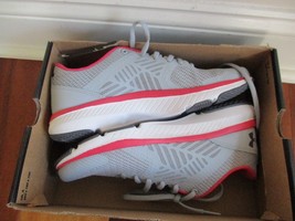 BNIB UA Micro G Press TR athletic shoes, Women, 1285804, Size 6.5, Grey/pink - $64.35