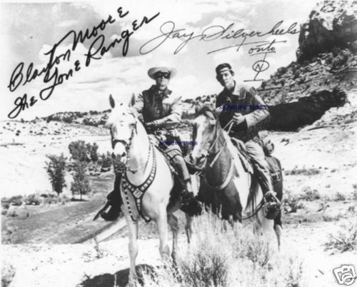 CLAYTON MOORE Autographed Signed 8x10 Photo Reprint 
