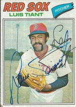 Luis Tiant 1977 Topps Autograph Card #258 Red Sox image 1