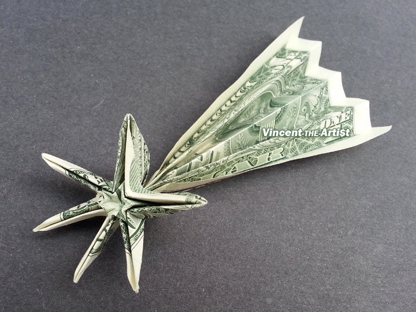 SHOOTING STAR Money Origami - Dollar Bill Art - Origami