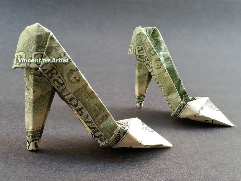 2 Bill Money Origami High Heels Dollar And 50 Similar Items