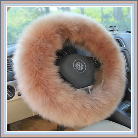 Plush Cameo Long Thick Genuine Australian Lambskin Wool Fur Steering
