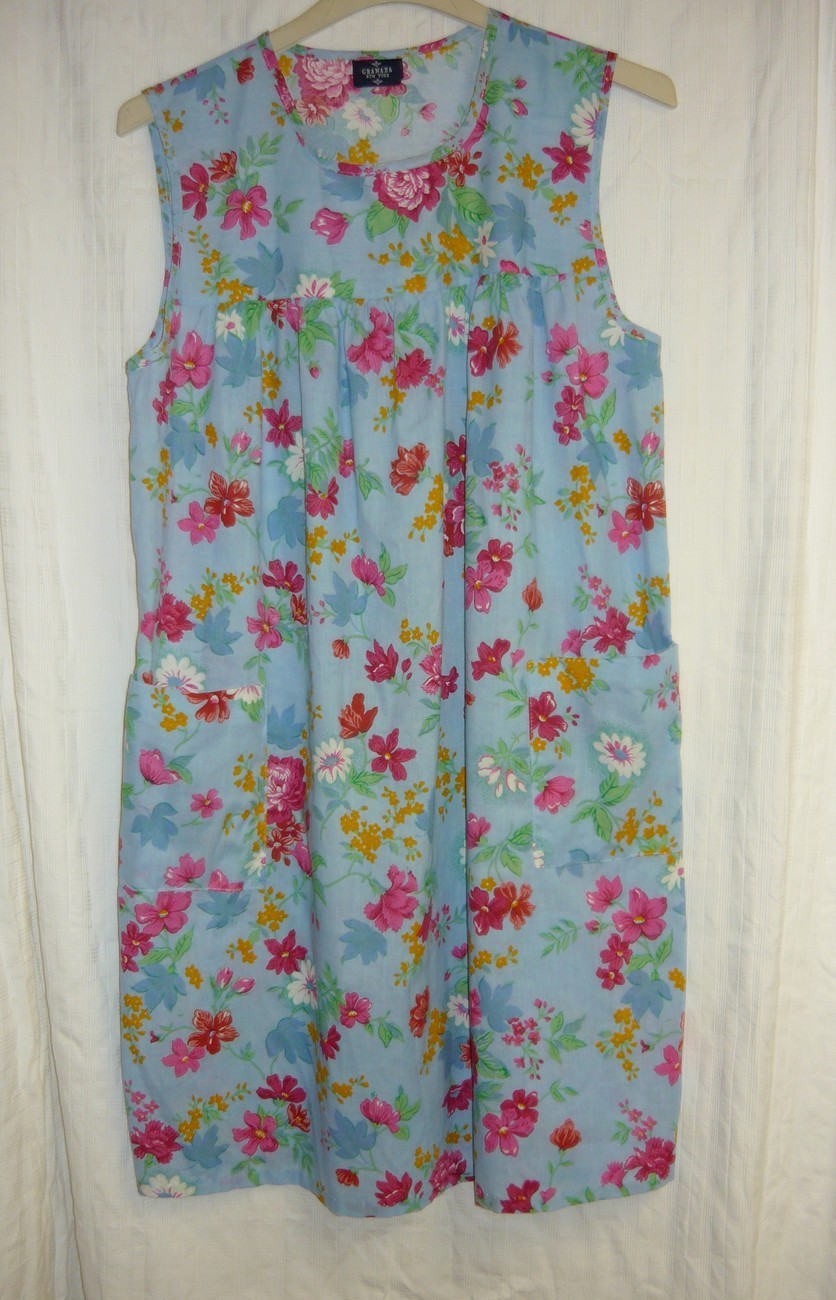 Sale~Blue Floral House Dress M/Lg. - Dresses