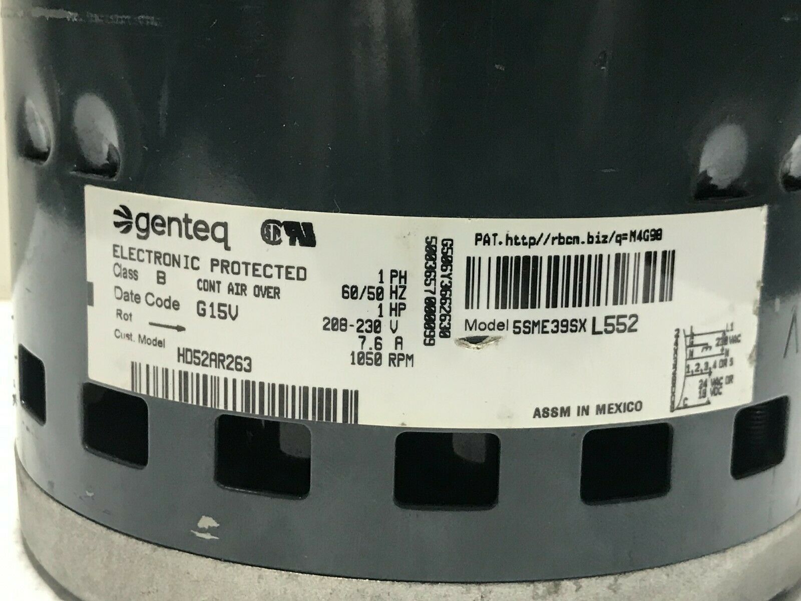BOMAX Type B-TP Exhaust Fan Blower Motor Assembly 911-7203 