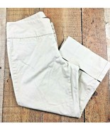 Express Beige Cropped Rolled Hems Women&#39;s Cotton Pants Size 2 28x18 Rise 8&quot; - $14.84