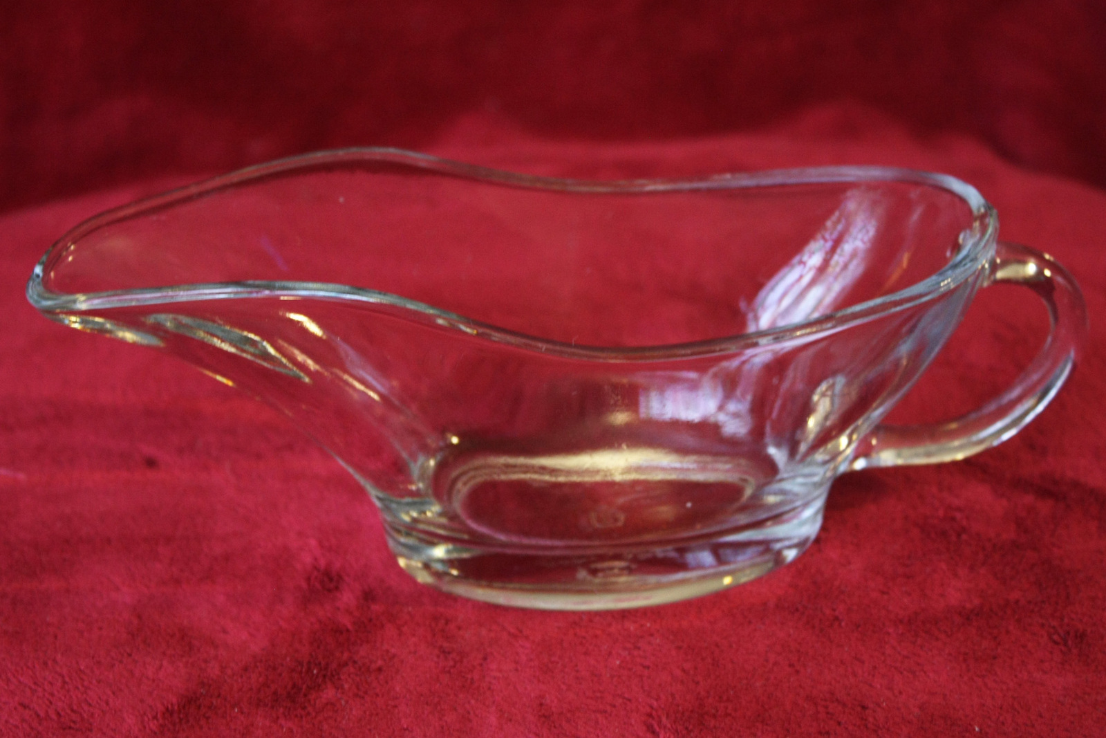 Anchor Clear Glass Gravy Boat 1028 USA 10oz Pottery & Glass