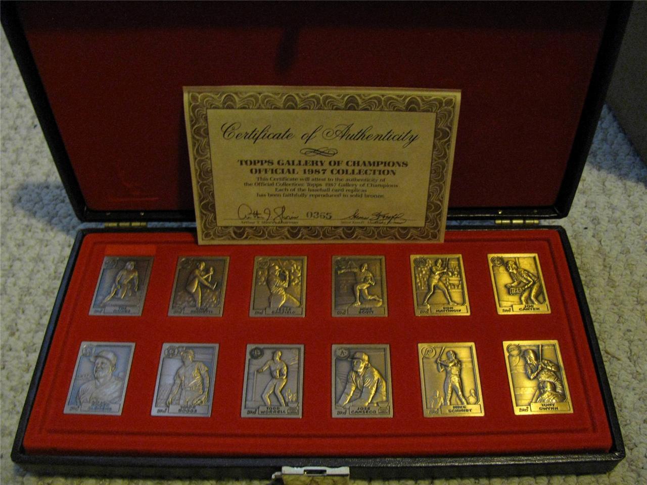 1987 TOPPS GALLERY OF CHAMPIONS BRONZE 12 CARD SET WITH CASE & COA ...