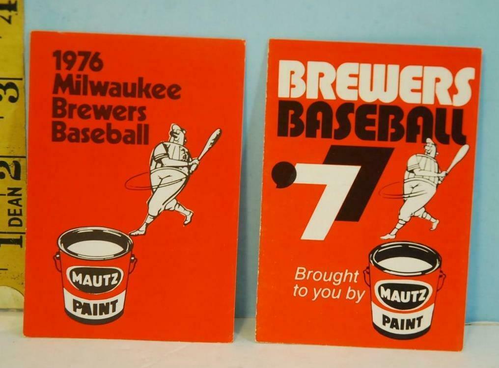 1976 & 1977 Milwaukee Brewers Baseball Schedule w/ Mautz ...