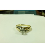 Vintage 10k Yellow Gold Diamond Cathedral Cluster Ring Sz 6.75 Ladie&#39;s 1... - $149.99