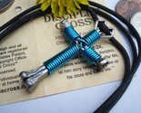 Buy 1 get 1 free Electric Blue Disciples cross  handcrafted necklace, brand new