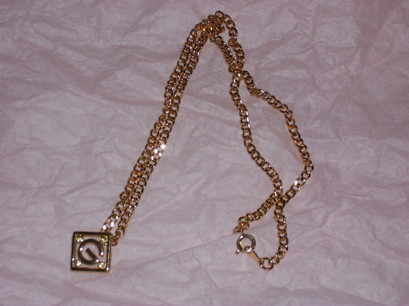 Givenchy Necklace G Logo Chain Link Gold Givenchy G Logo Pendant NEW