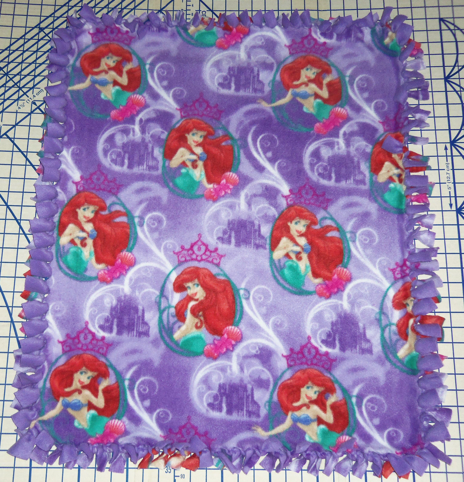Disney Ariel The Little Mermaid Flounder Fleece Baby Blanket Pet Lap