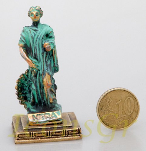 Ancient Greek Zamac Miniature Statue of Hera (Green/gold) [Home]