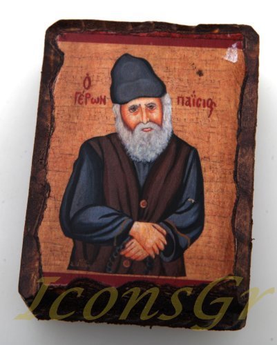 Wooden Greek Christian Orthodox Small Lithography Wood Icon A6_1