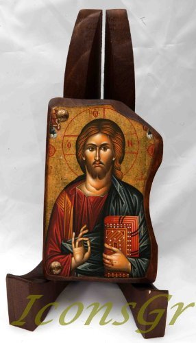 Wooden Greek Christian Orthodox Wood Icon of Jesus Christ / Mp4_1