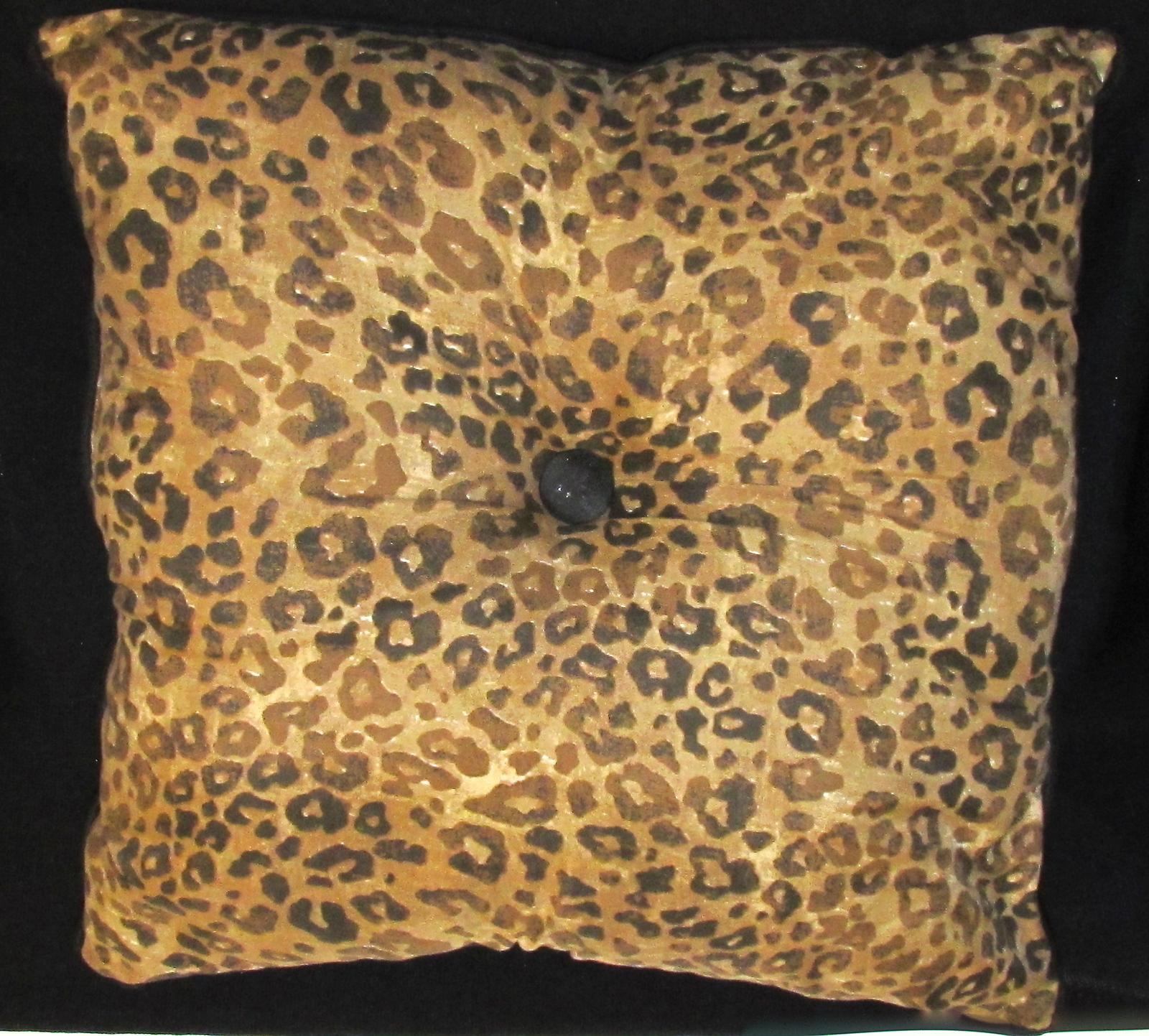 Leopard Print/Black Reversible Throw Pillow Square Pillows