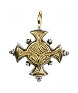  Gerochristo 5017 - Solid 18K Gold &amp; Sterling Silver Byzantine Cross Pen... - $570.00