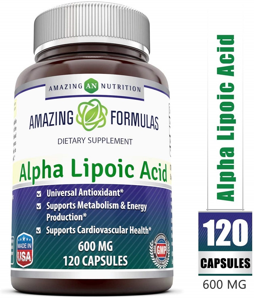 Amazing Formulas Alpha Lipoic Acid * 600mg 120 Capsules (Non-GMO,Gluten Free)