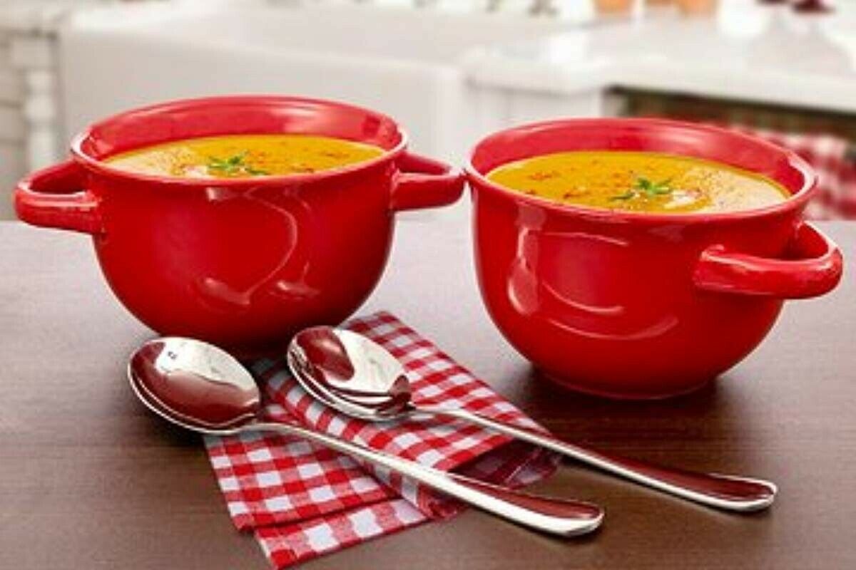 Crockpot 22ounce Double Handle Soup Bowls, Set of 4 (Tomato Red) Bowls