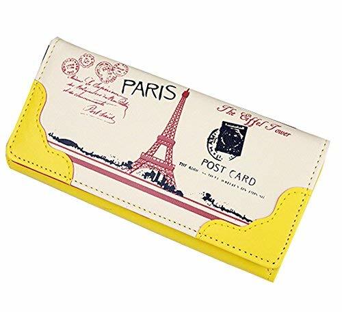 PANDA SUPERSTORE Elegant PU Long Wallet Purse Clutch Wallet Card Holder (Yellow)
